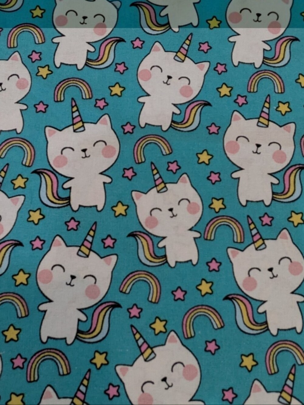 Unicorn Cats Novelty Fabric from Joann Fabrics - 43" w x 19" l (=2 fat quarters)